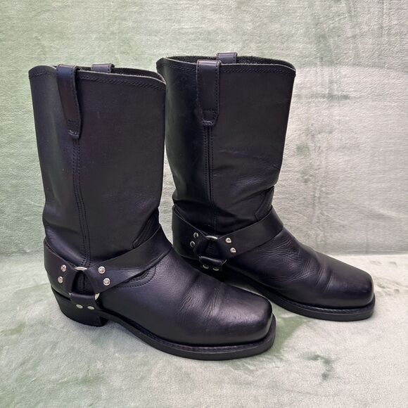 🔥 DINGO Boots Motorcycle Harness Men’s US 10M Leather Black DI19057 Pull On - Picture 1 of 12
